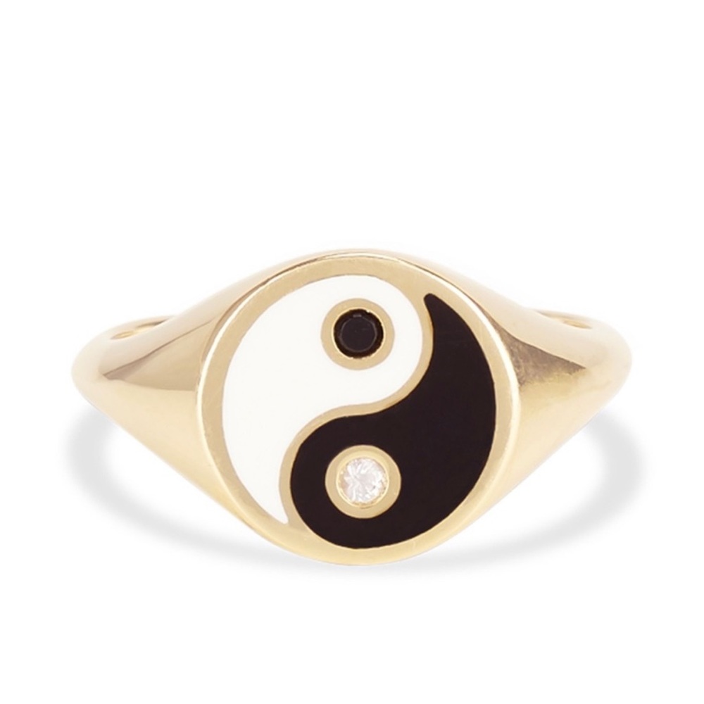 Mejuri 14k Yin Yang Pinky Ring Size 4